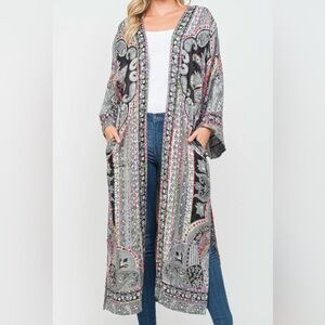 RAJ RUTH THICK STITCH EMBROIDERED DUSTER